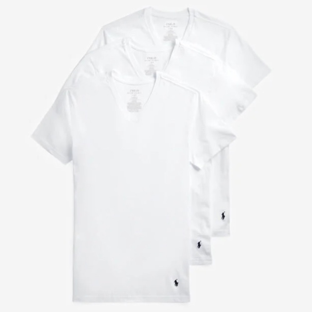POLO RALPH LAUREN Slim Modern Fit Wicking V-Necks (3-Pack)